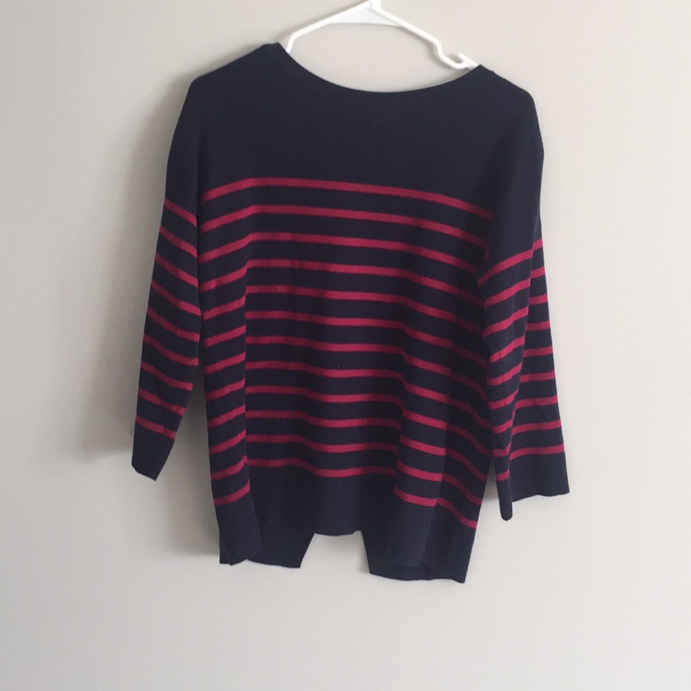 Striped Split Back Sweater - image 2